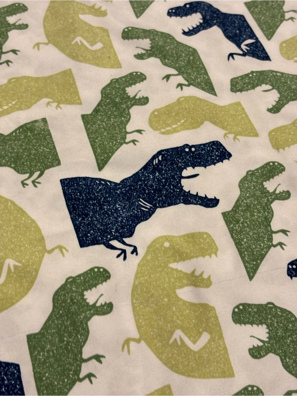 2 Pc Pillowfort Colossal Chomp Queen Full Flat Sheet & Standard Pillowcase Green